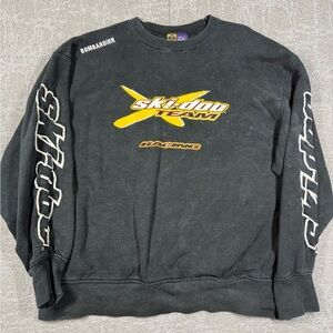 Vintage Ski-doo Racing Team Logo Sleeve Bombardier SnoGear Crewneck Sweatshirt